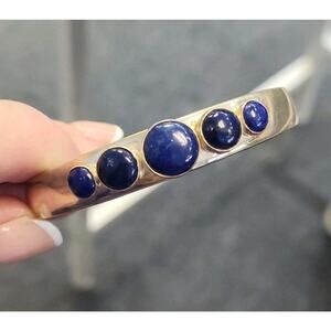 Jay King Mine Finds 925 Lapis Lazuli Gem Cuff Bracelet Sterling Silver 15.6gr 7"